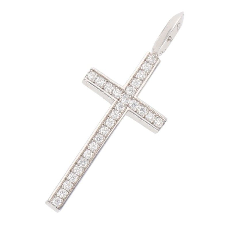 アイファニー フラットクロスS K18WGダイヤネックレストップ メンズ S