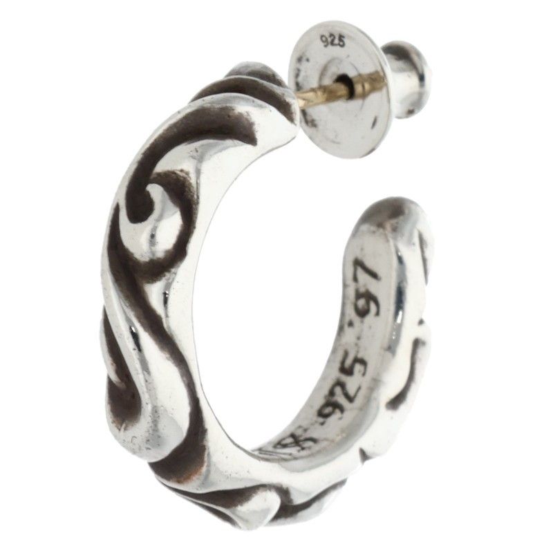 クロムハーツ HOOP SCROOL 1/スクロールフープ シルバーピアス メンズ