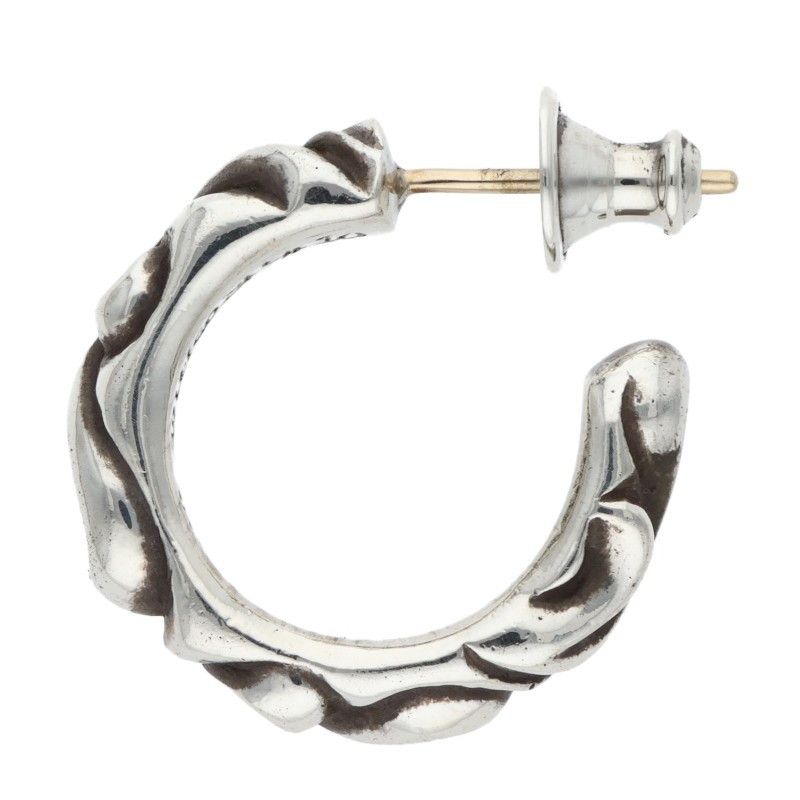 クロムハーツ HOOP SCROOL 1/スクロールフープ シルバーピアス メンズ