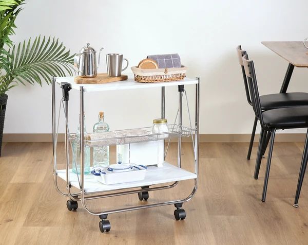 送料無料】大理石柄 キッチン ファッション ワゴン 送料無料 キッチン