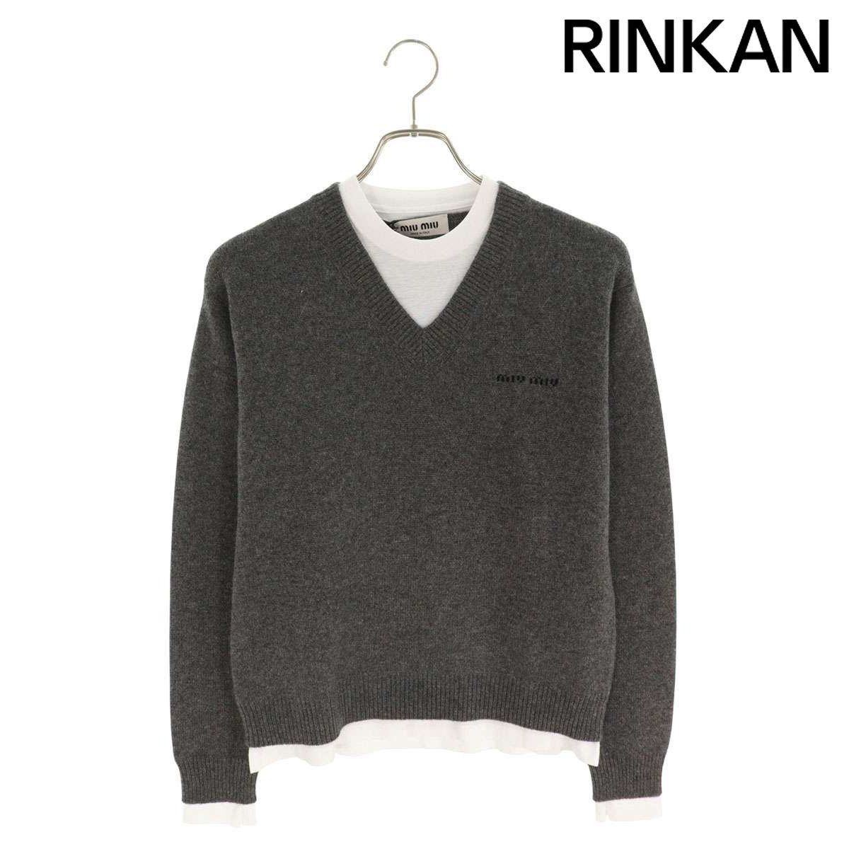 ミュウミュウ　レイヤードニット 楽天市場】ミュウミュウ miumiu サイズ:40 MML881 バックロゴカシミヤ