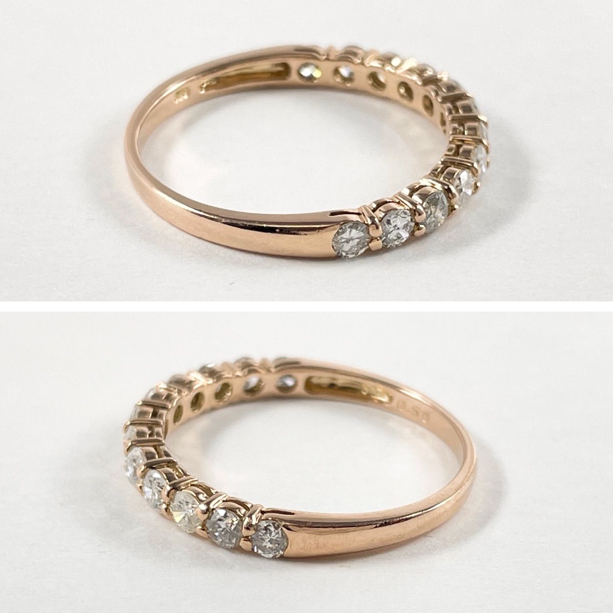 K18PG 天然ダイヤモンド 0.50ct ハーフエタニティリング - メルカリ