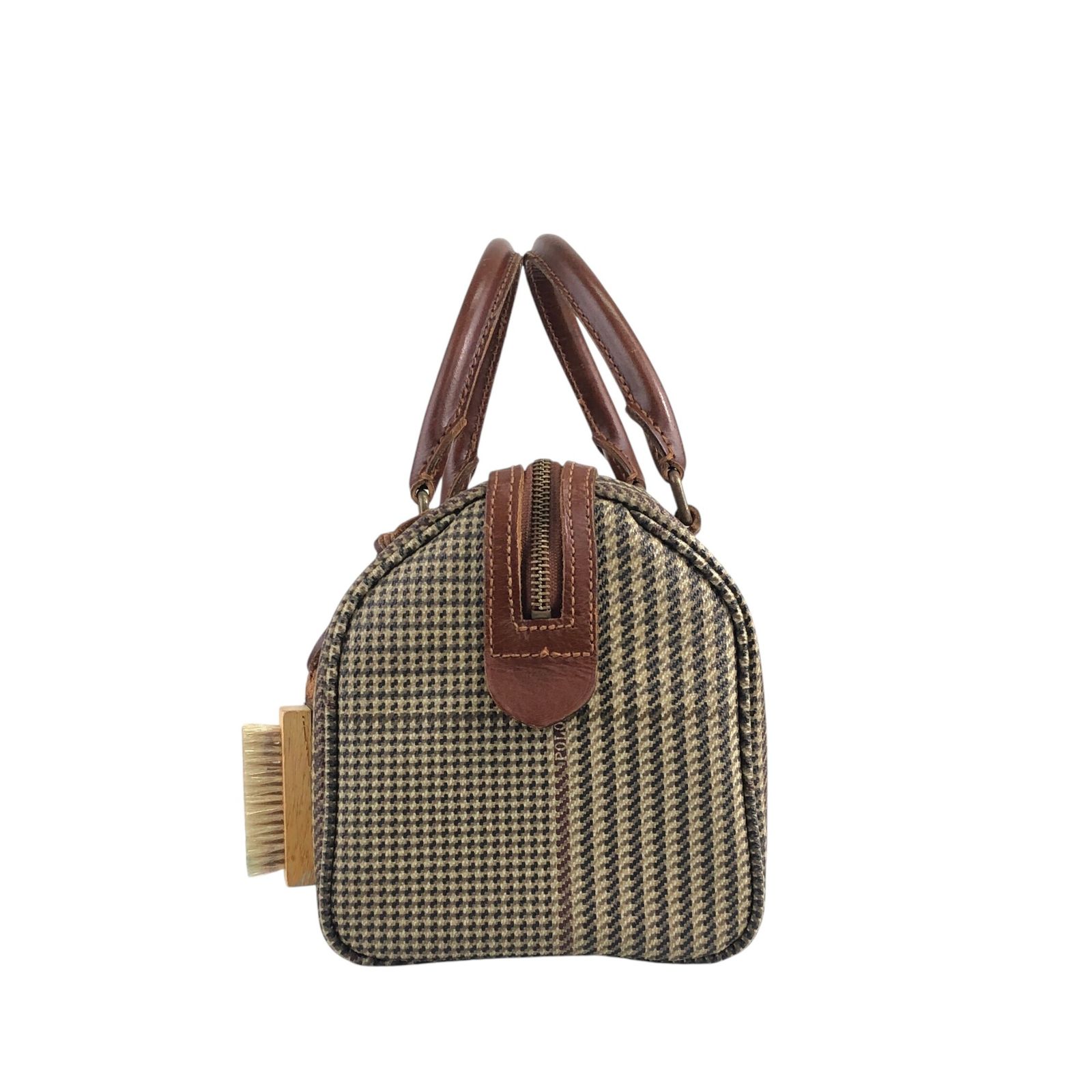 ラルフローレン ハンドバック ブラウン レザー ミニボストンバッグ RALPH LAUREN ラルフローレン グレンチェック ハンドバッグ ブラウン