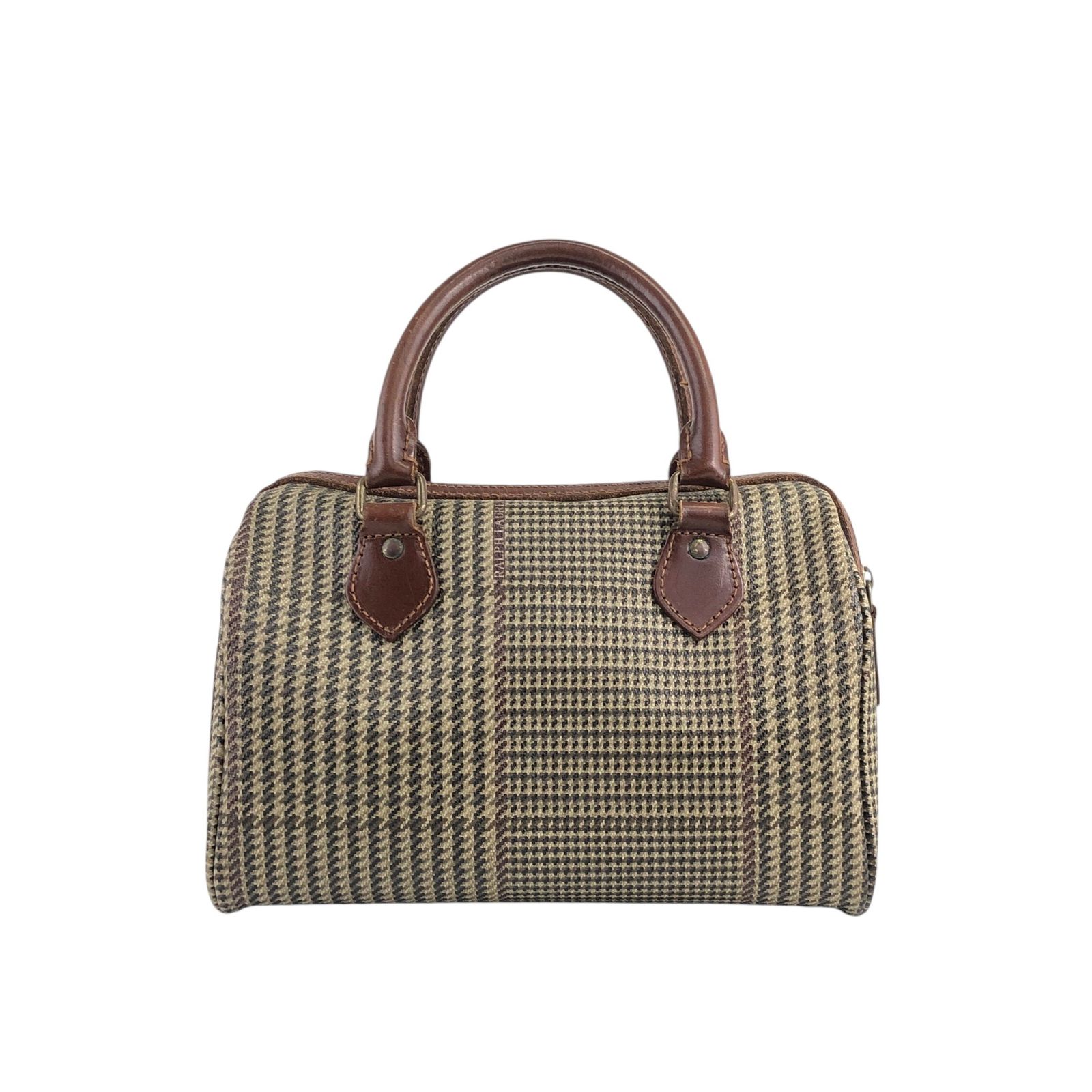RALPH LAUREN ラルフローレン グレンチェック ハンドバッグ ブラウン