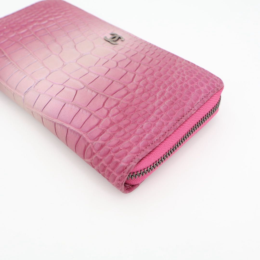 シャネル CHANEL 長財布 ココマーク エキゾチック アリゲーターマット 