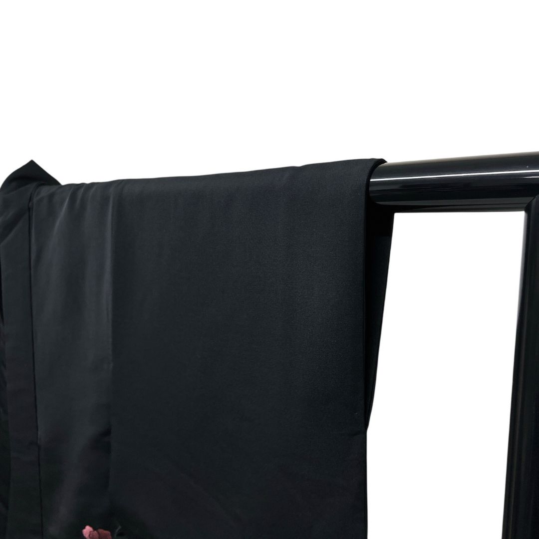  黒羽織 刺繍 牡丹 リーフ 花模様 着物 113 b d ms 羽織 着物 浴衣