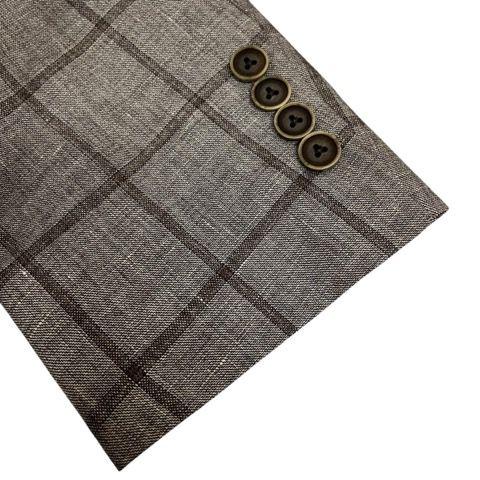 ロロピアーナ Loro Piana テーラードジャケット 長袖 チェック リネン