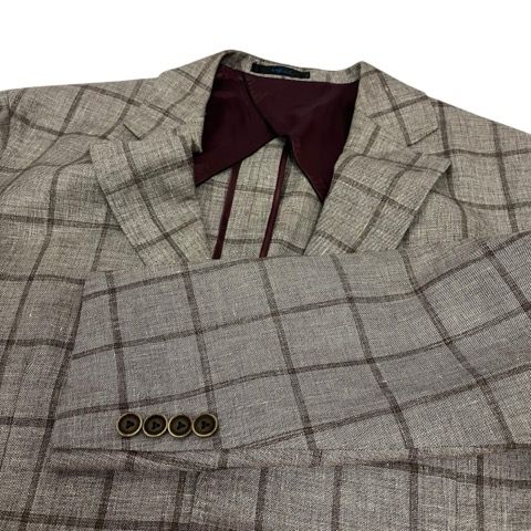 ロロピアーナ Loro Piana テーラードジャケット 長袖 チェック リネン