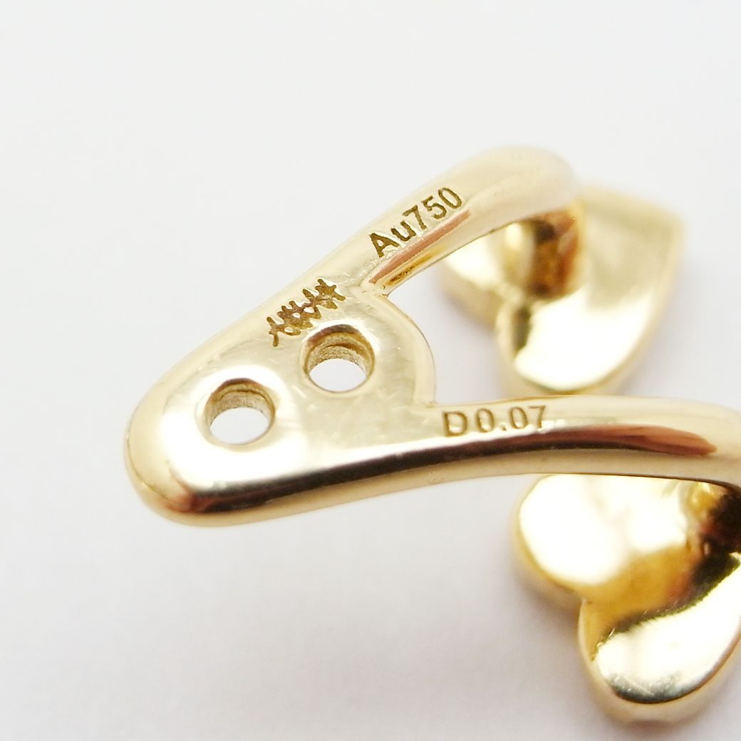 アーカー ハート パヴェ デュオ ピアス シングルピアス アコヤパール