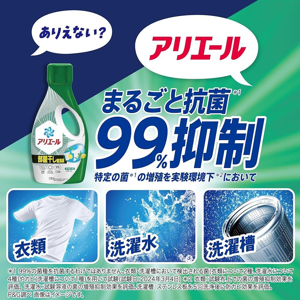アリエール アリエール 超抗菌プレミアム 部屋干しプラス 詰替 6.8倍