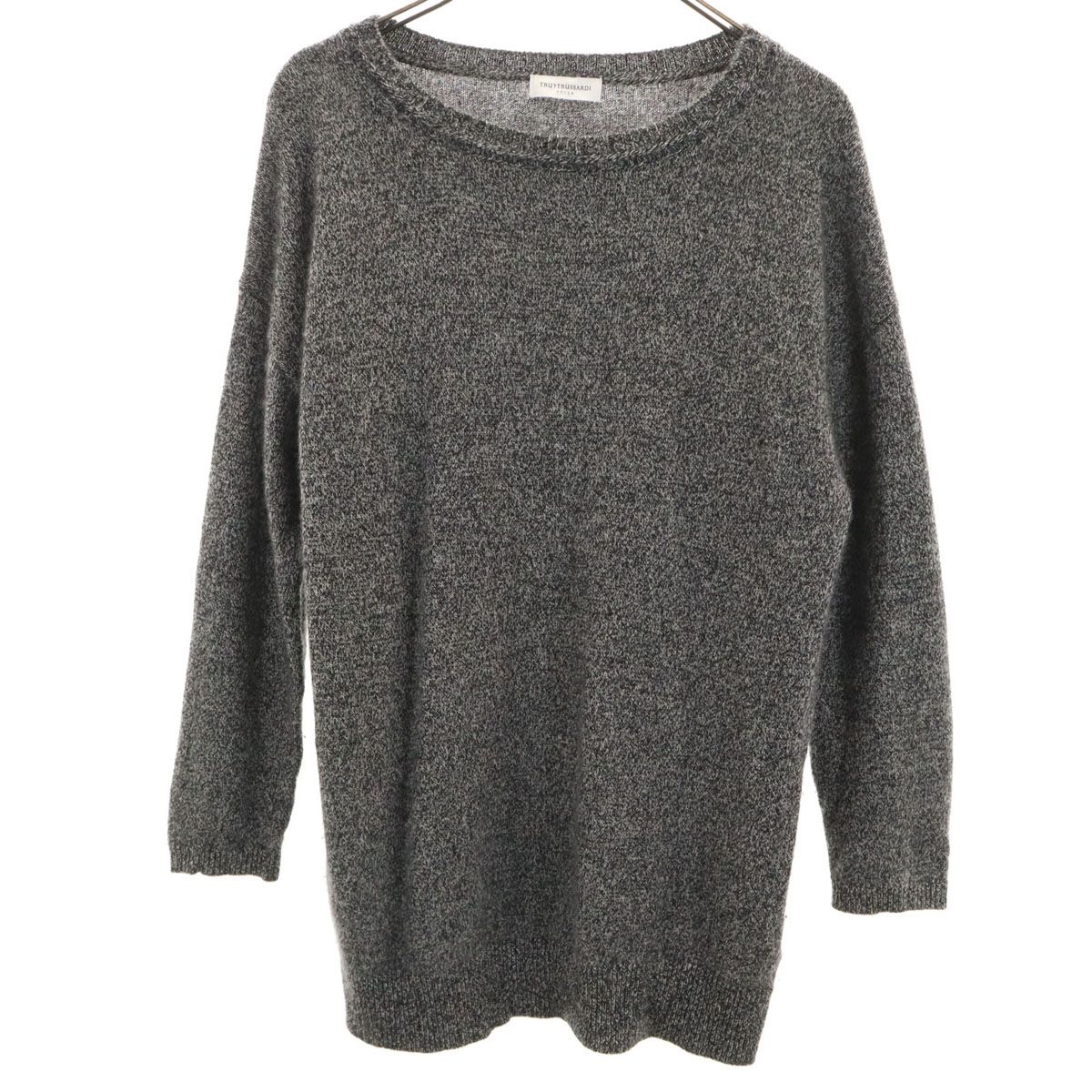 TRUSSARDI トラサルディ カシミヤ100％ 長袖 セーター 40 グレー 