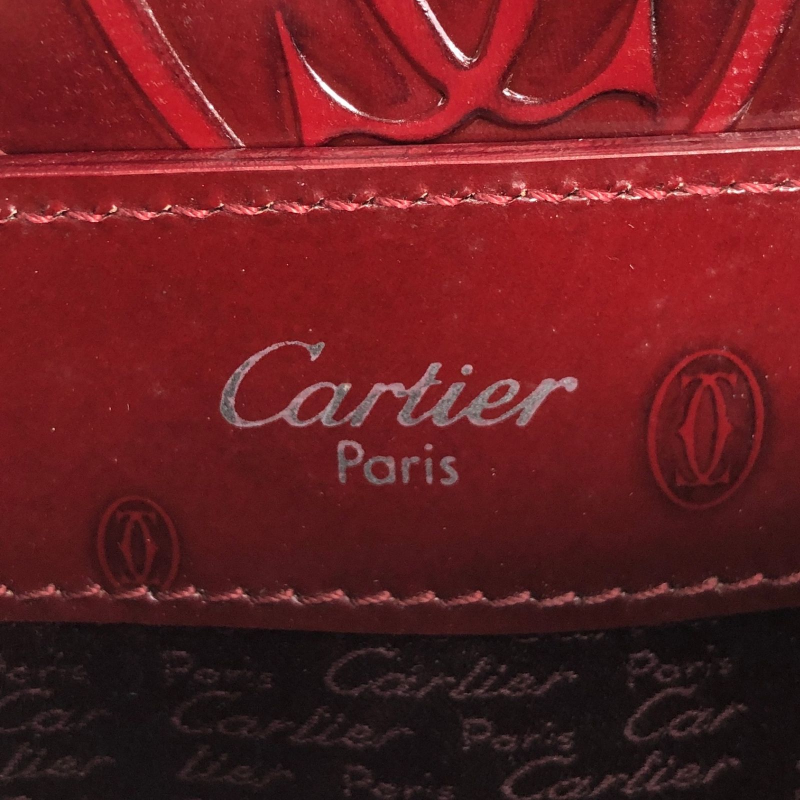 Cartier カルティエ ハッピーバースデー ハンドバッグ レッド エナメル 