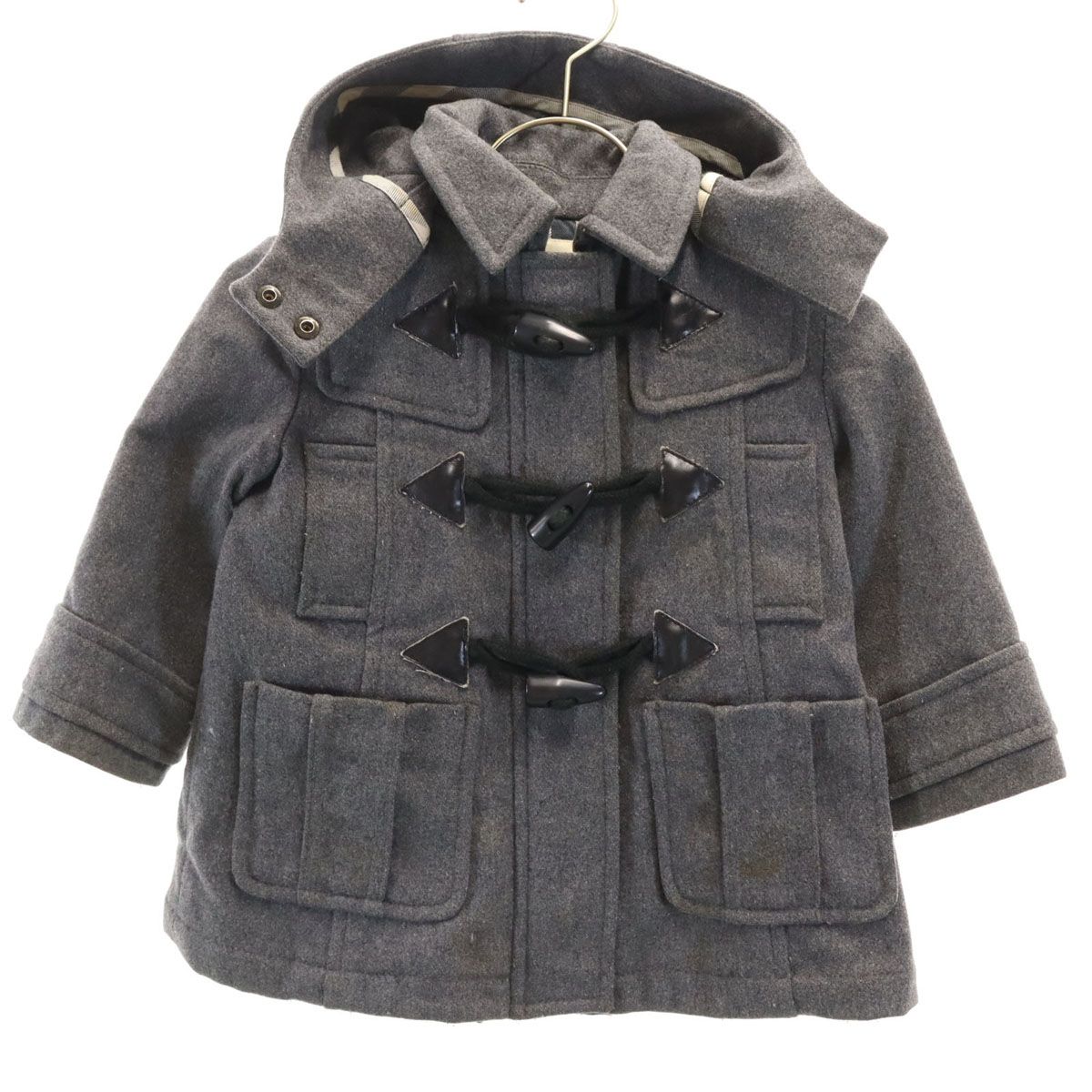 バーバリー　ダッフルコート　ベビー BURBERRY バーバリー ダッフルコート 18M グレー キッズ 古着 - メルカリ