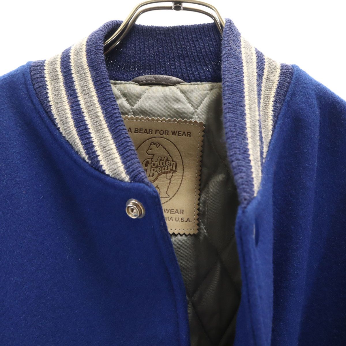 90s ポールスチュアート別注 USA製 ゴールデンベア 羊革スエードブルゾンL Golden Bear ゴールデンベア 90s USA製 オールド スタジャン XL ブルー