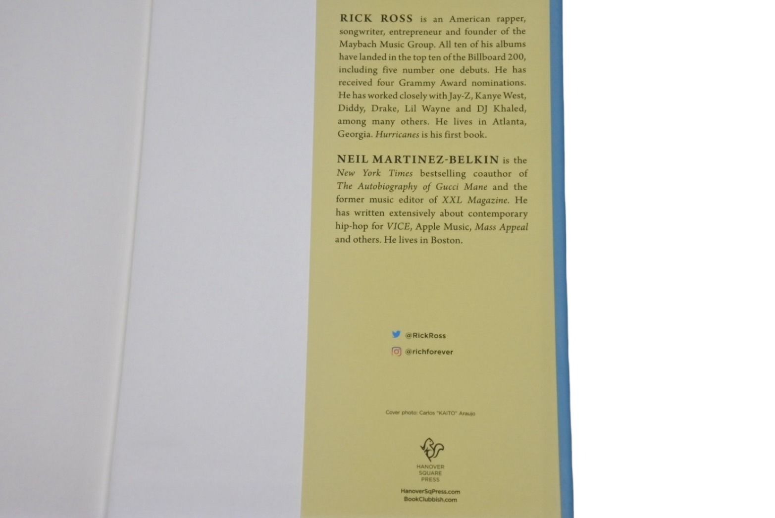 極美品 RICK ROSS リックロス HURRICANES A MEMOIR HIPHOP ヒップホップ ラップ 自伝本 洋書 中古 4b006130