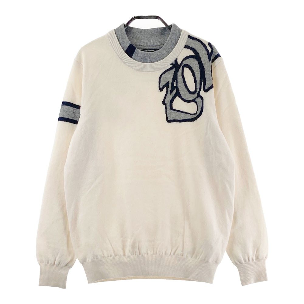 サイズ：1 ZOY ゾーイ 裏地付き 重ね着風 長袖ニットセーター ホワイト