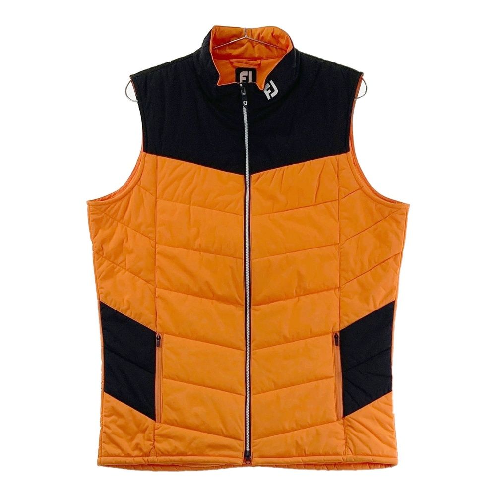 サイズ：L FOOT JOY フットジョイ バイカラー 中綿ベスト オレンジ系