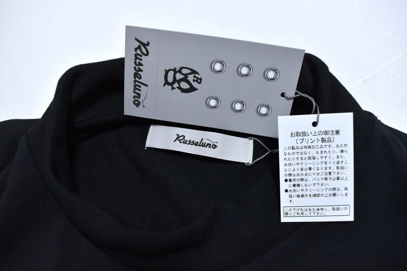 新品 ラッセルノ ゴルフ カタカナプリント モックネック ロング