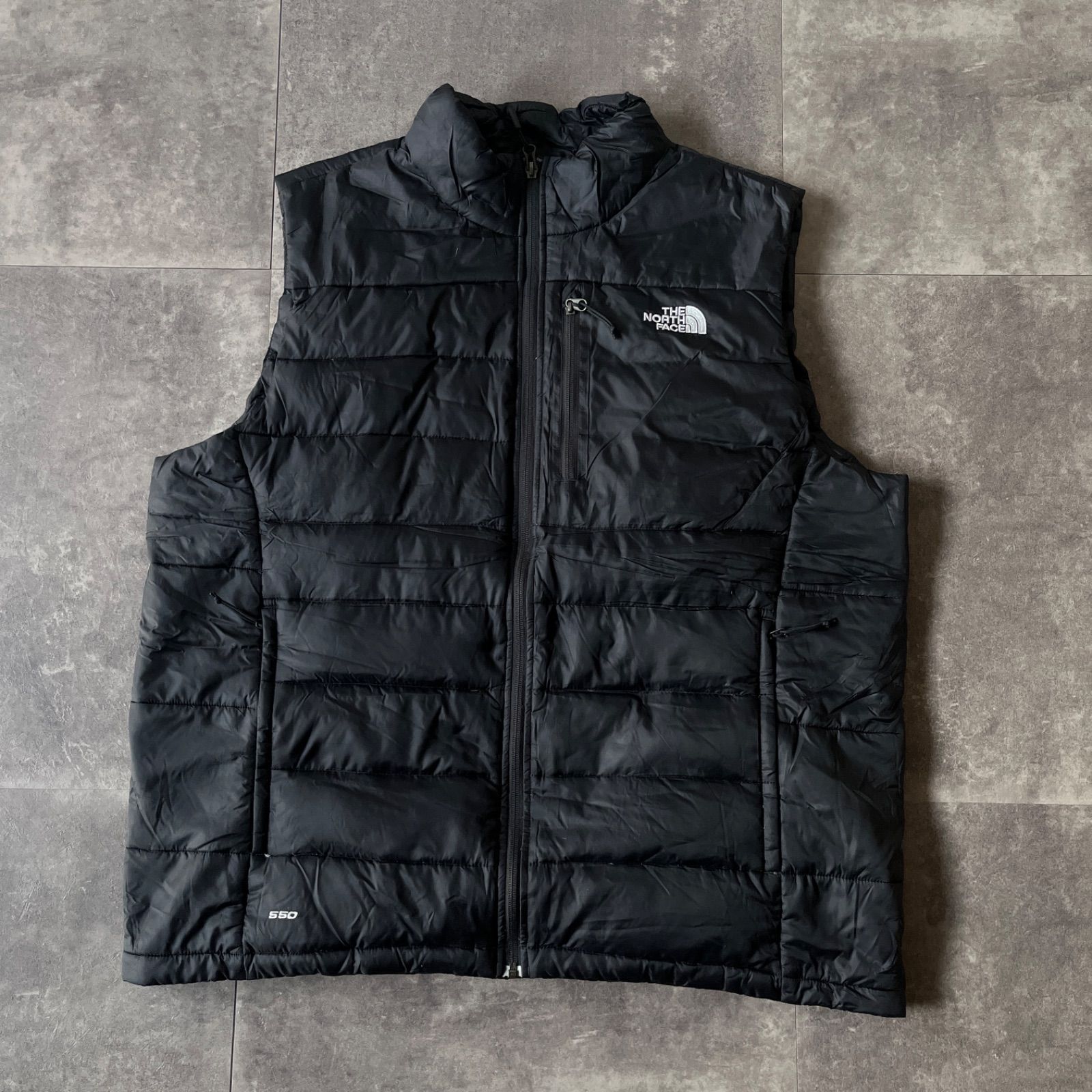 THE NORTH FACE ダウンベスト ブラック A 622 刺繍タグ
