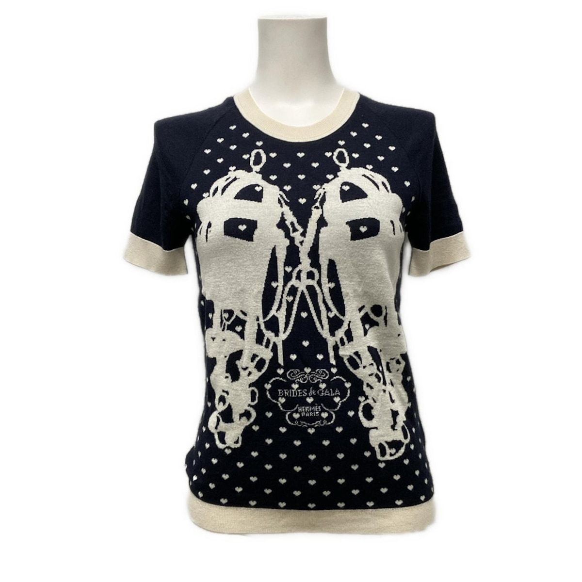 HERMES(エルメス) 半袖セーター サイズ34 S レディース - ダーク