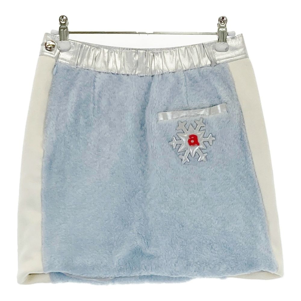 サイズ：36 ARCHIVIO アルチビオ 裏地付 ボアフリース スカート ブルー