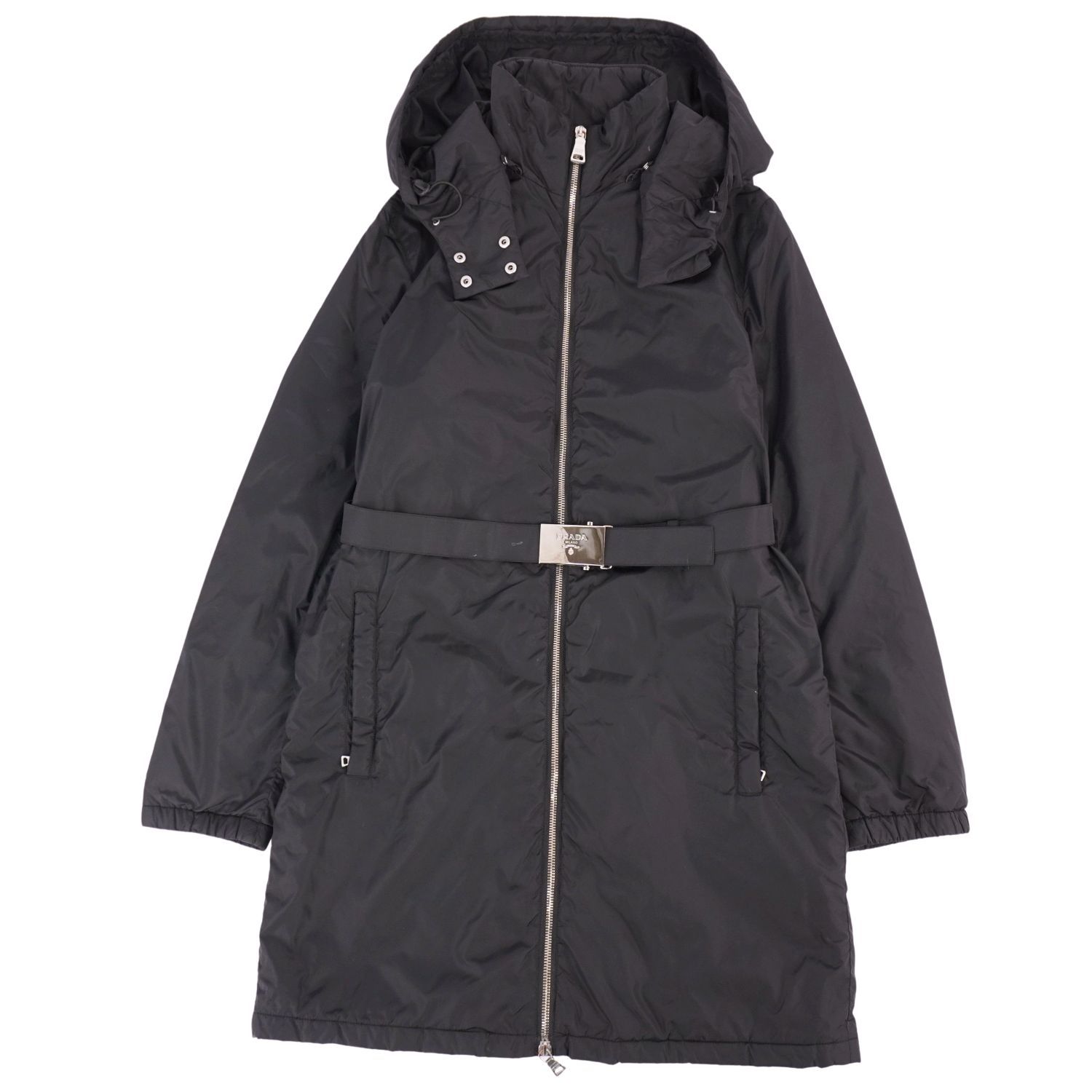 美品 プラダ スポーツ PRADA SPORT コート フード付き ロングコート