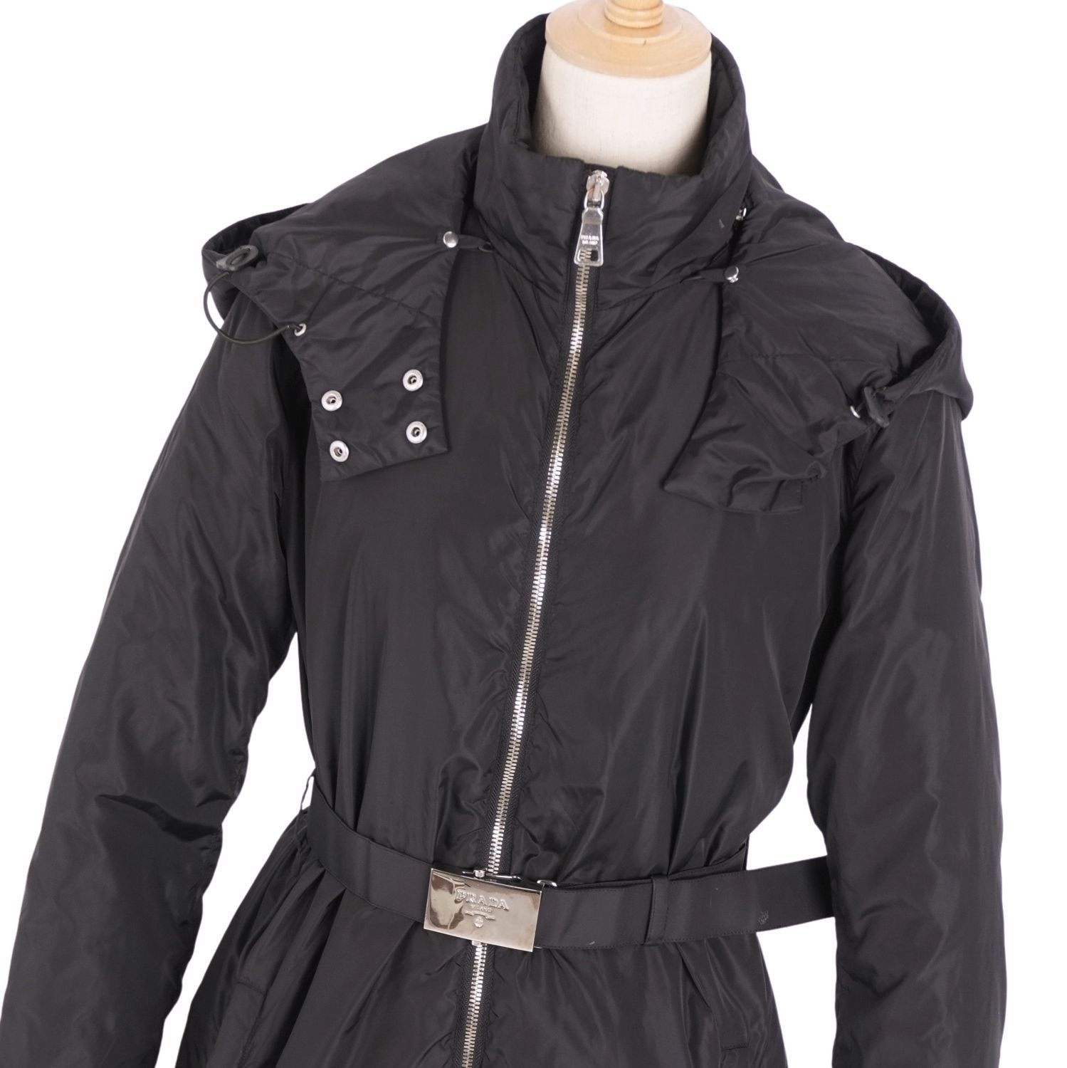 美品 プラダ スポーツ PRADA SPORT コート フード付き ロングコート