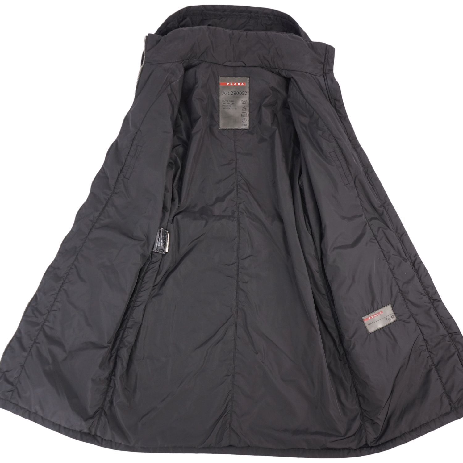 美品 プラダ スポーツ PRADA SPORT コート フード付き ロングコート