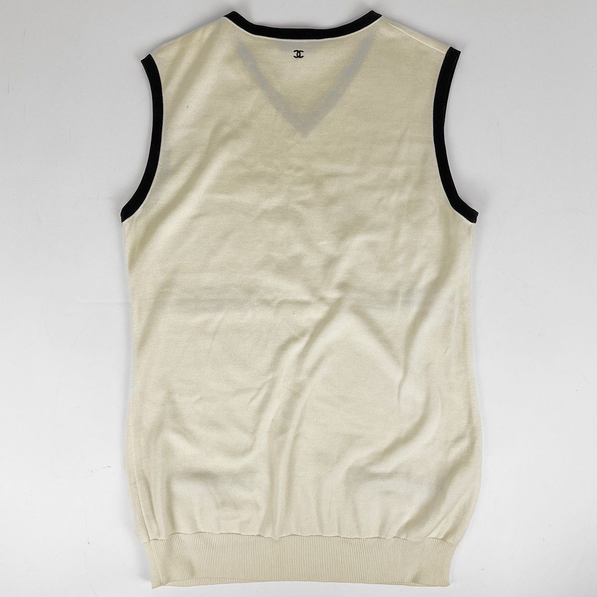 シャネル CHANEL ココマーク ノースリーブ ニット ベスト バイカラー