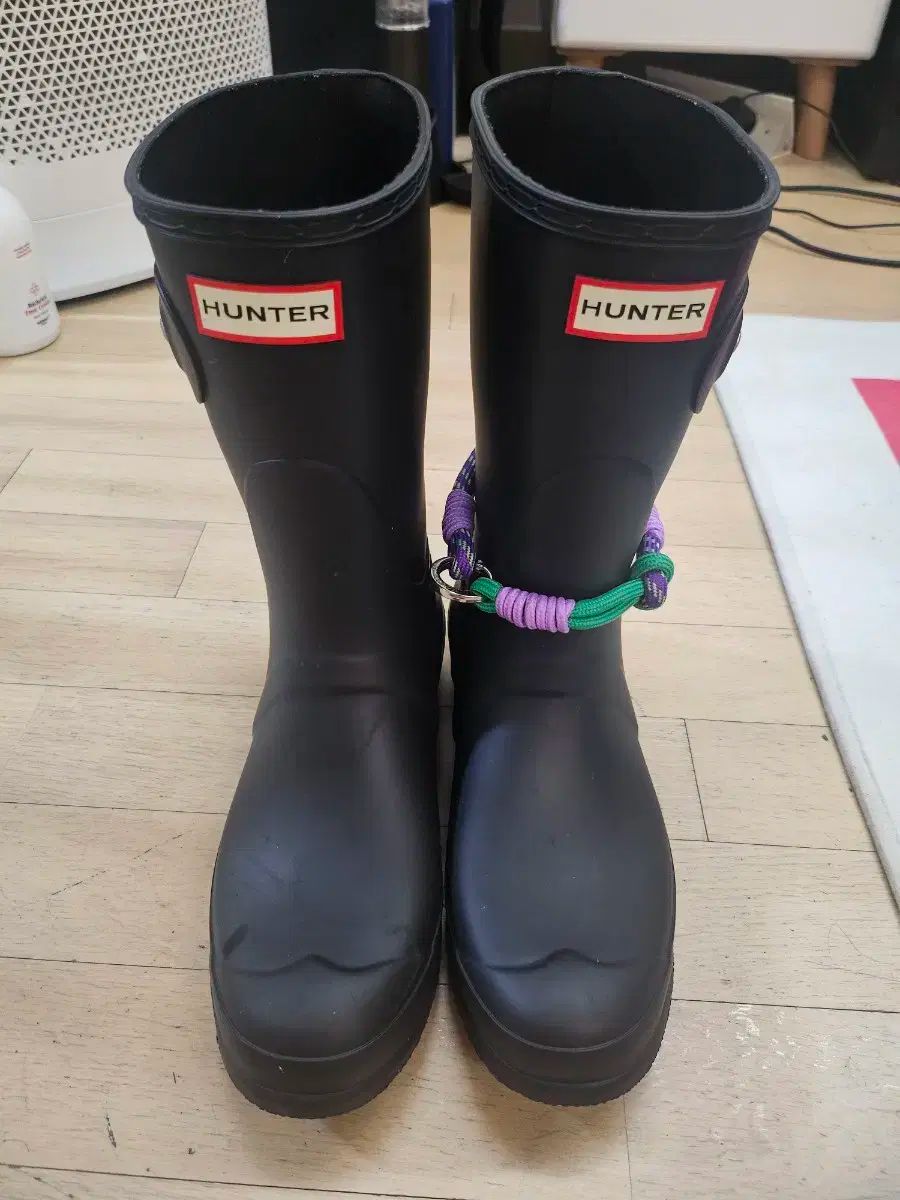 美品】HUNTER リファイドクリーパーネオショートブーツ 黒 24 美品