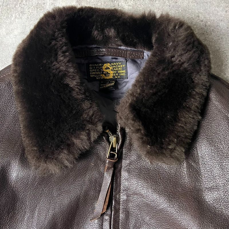 80s USA製 Willis＆Geiger 本革 レザー G-1 フライト ジャケット 42