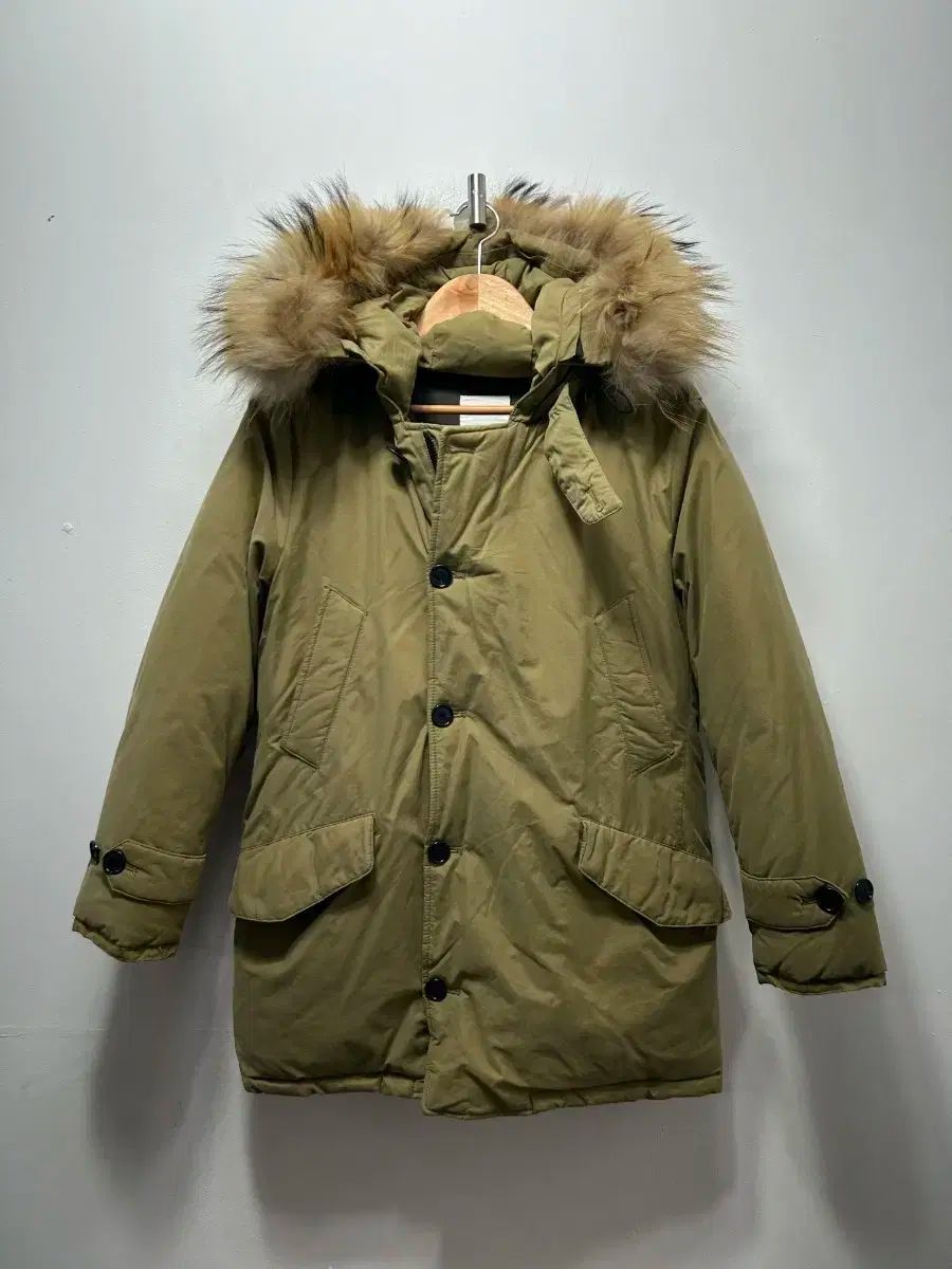 TOMBOY レディース カーキ ファー フード ダウン アウター 80