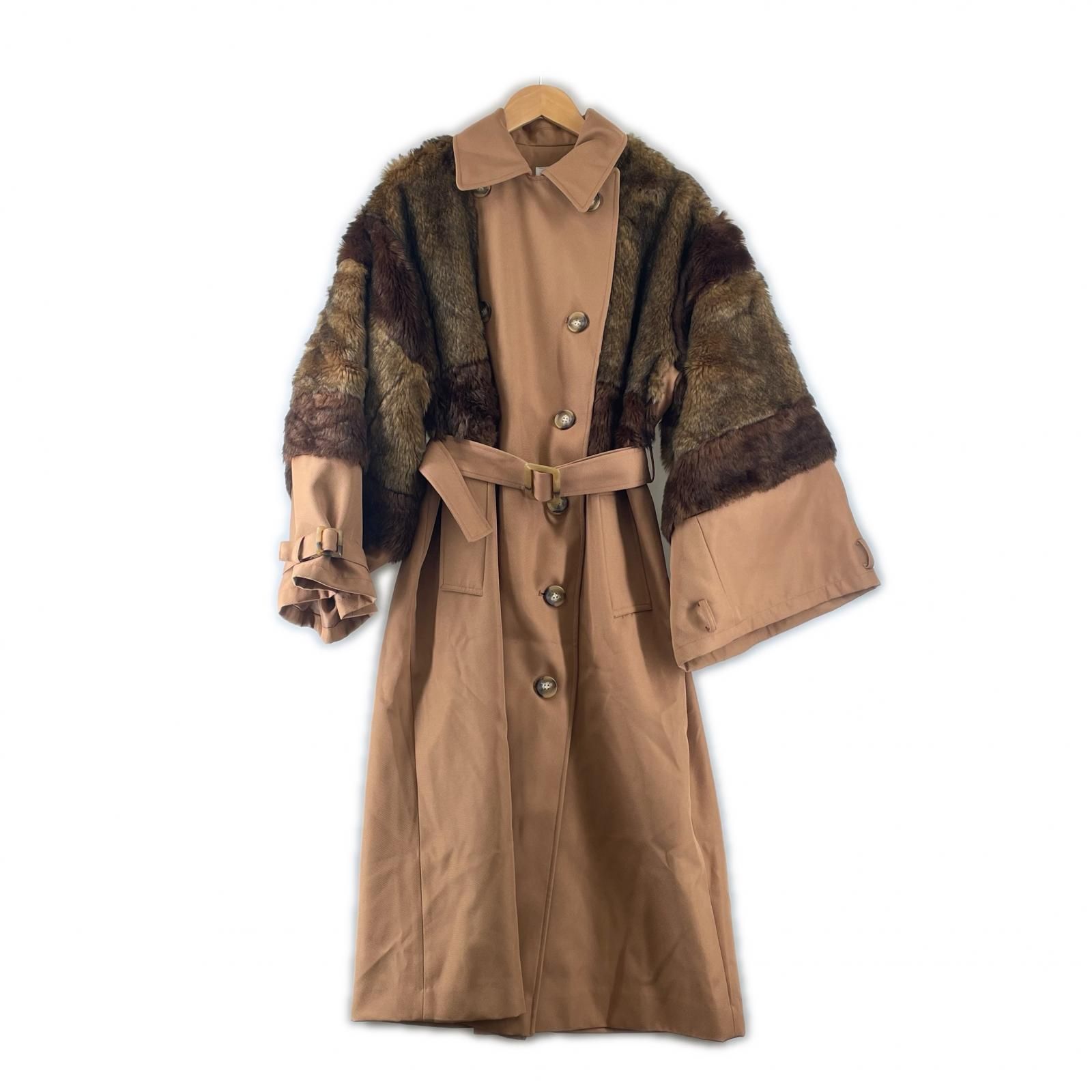 美品 MURUA ムルーア 無地 秋冬 AW トレンチコート ポリエステル 