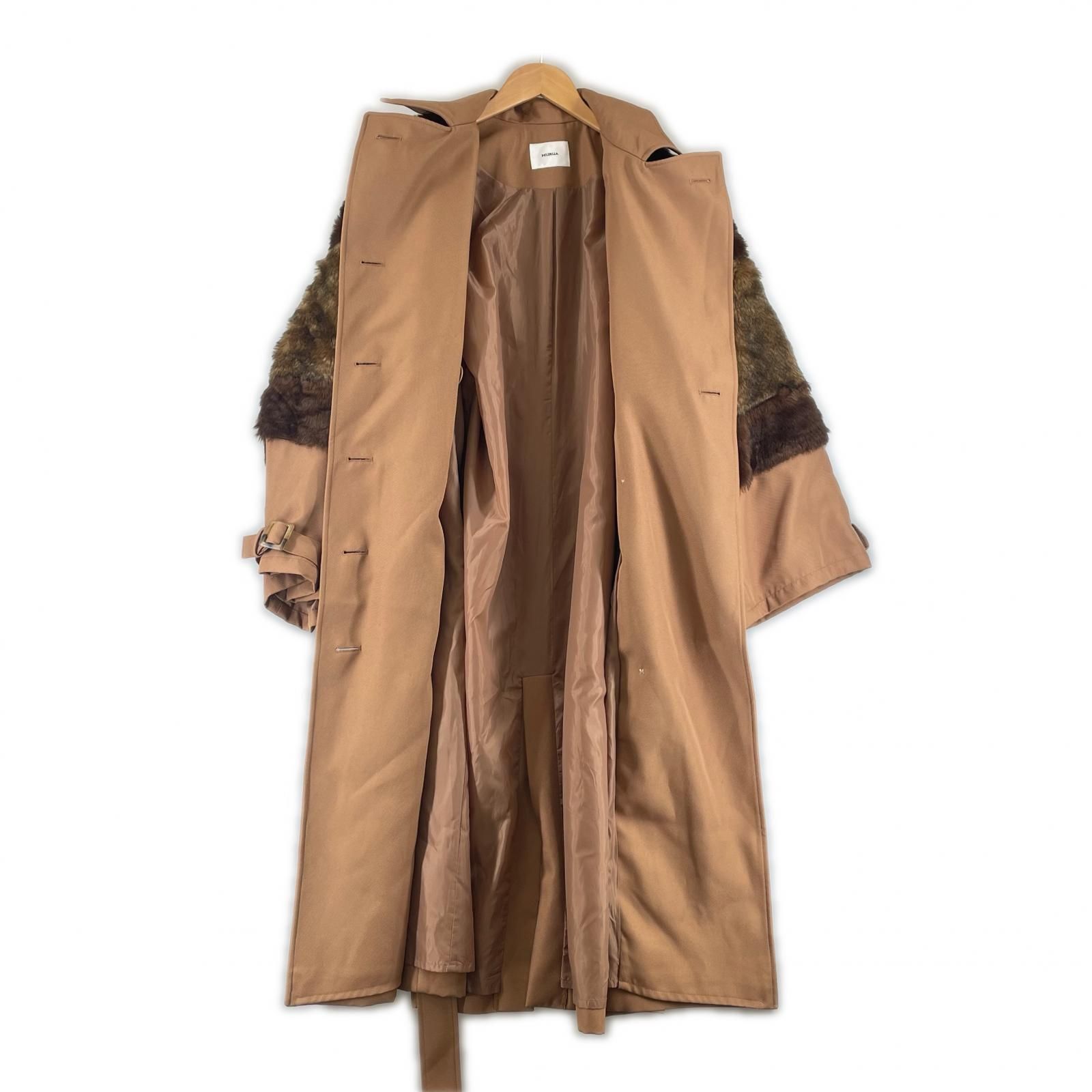 美品 MURUA ムルーア 無地 秋冬 AW トレンチコート ポリエステル 