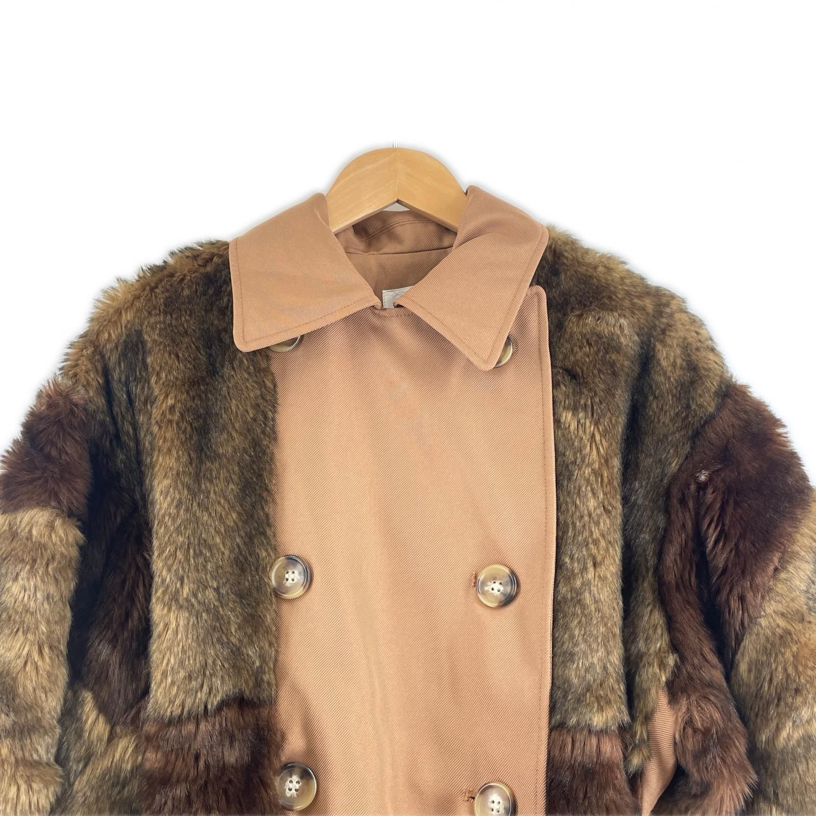 美品 MURUA ムルーア 無地 秋冬 AW トレンチコート ポリエステル 