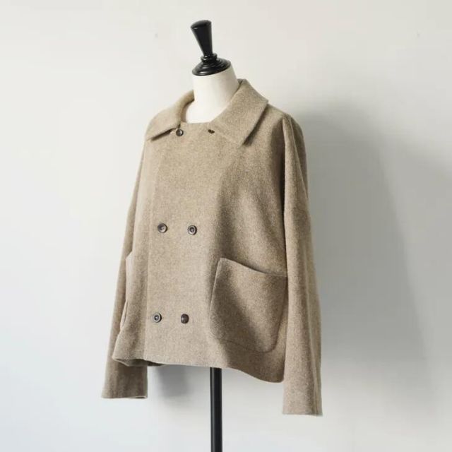 FACTORY (ファクトリー) | ウールやぶれ織 ドルマンショートコート