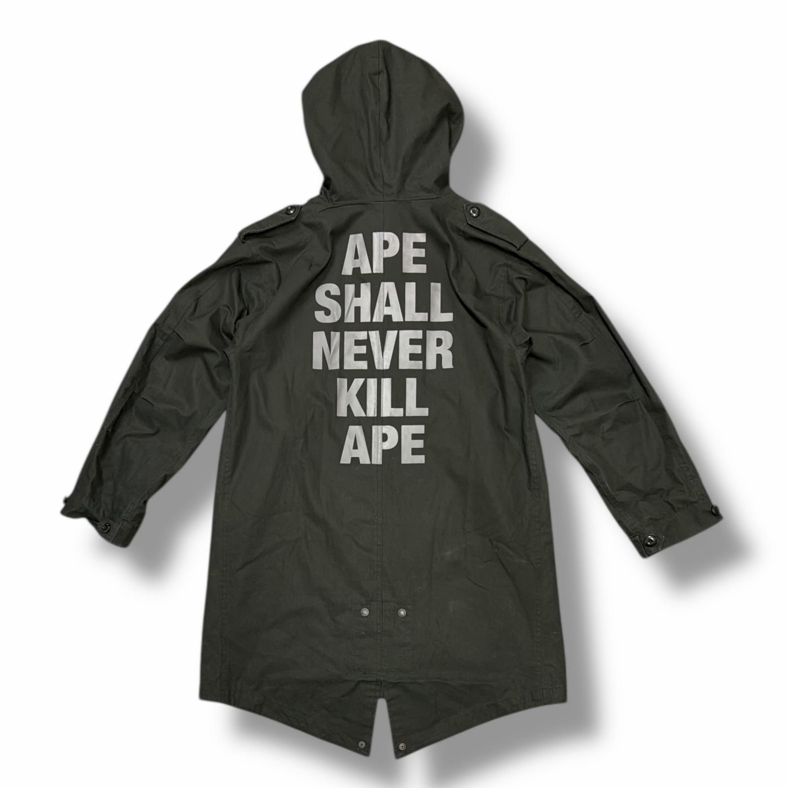 A BATHING APE Mods Coat ロゴプリント モッズコート アベイシング