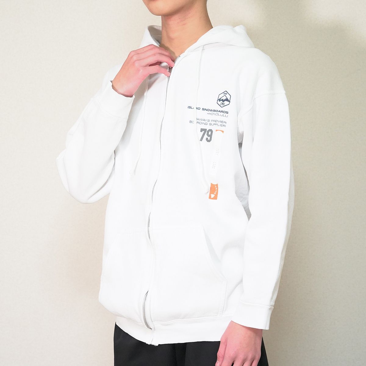 ISLAND SNOW HAWAII ジップアップパーカー ホワイト レディース M相当