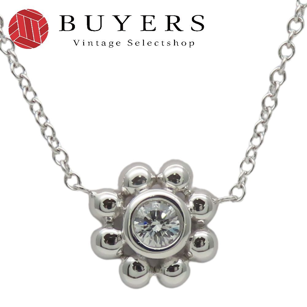 ティファニー パロマピカソ ダイヤモンドネックレス ボールフラワー K18WG 中古】 ティファニー ネックレス ボール フラワー K18WG ダイヤモンド
