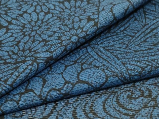 平和屋着物＊夏物 小紋 絽 切嵌花文 洗える着物 AABD6585jd