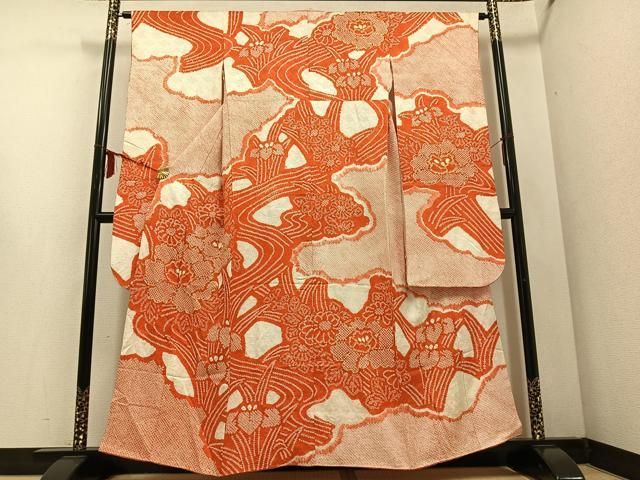 平和屋着物●豪華振袖　駒刺繍　絞り　花尽くし　正絹　逸品　AABD7007ph 平和屋着物○豪華振袖 駒刺繍 絞り 花尽くし 正絹 逸品 AABD7007ph