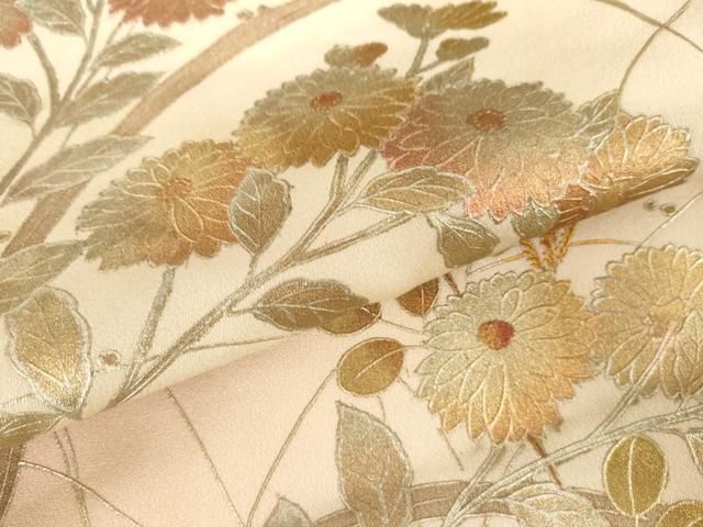 平和屋着物●金彩友禅　卓越技能者・名工・和田光正　訪問着　枝花文　暈し染め　金銀彩　正絹　逸品　AABD6227cs 平和屋着物○金彩友禅 卓越技能者・名工・和田光正 訪問着 枝花