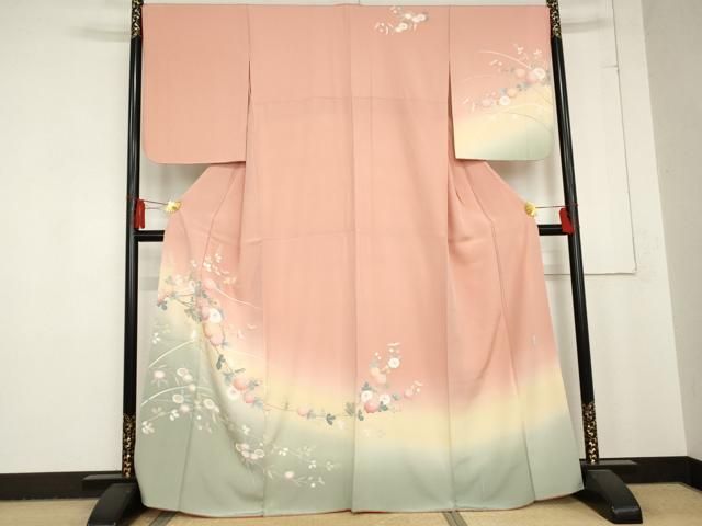 平和屋着物●訪問着　友禅　作家物　風景草花文　正絹　逸品　CABA1766ut 平和屋着物○訪問着 友禅 作家物 風景草花文 正絹 逸品 CABA1766ut 平和