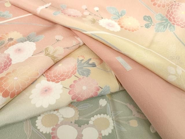 平和屋着物○訪問着 作家物 扇面花文 暈し染め 金彩 正絹