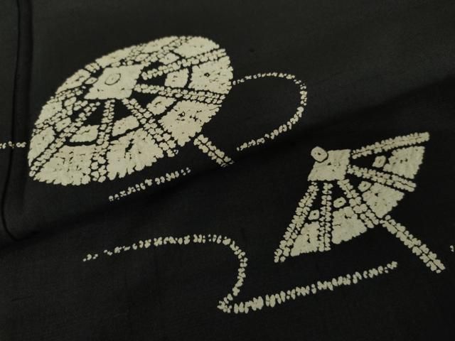 平和屋着物○訪問着 紬地 番傘 黒地 正絹 逸品 AABD6240cs - メルカリ