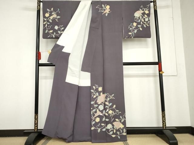平和屋着物○訪問着 檜扇更紗花文 金彩 正絹 逸品 AABD6269cs - メルカリ