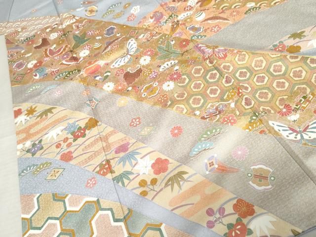 平和屋着物○手描友禅作家 渓月 訪問着 吉祥花蝶宝尽くし