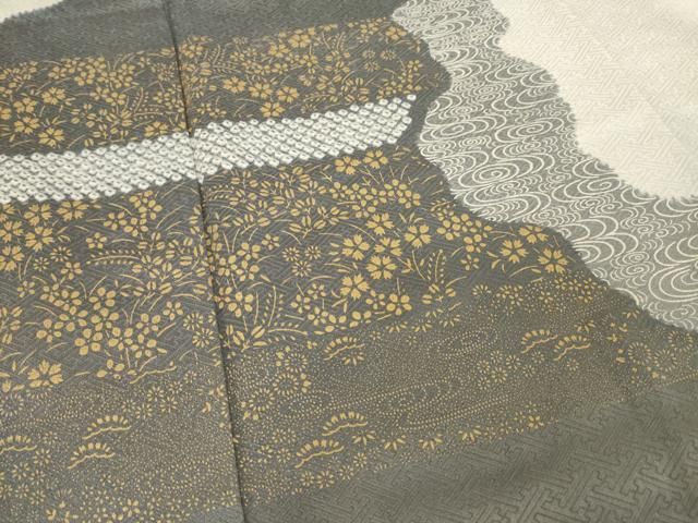 平和屋着物○訪問着 絞り 刺繍 道長花文 金糸 金彩 正絹 逸品 AABD8584fy