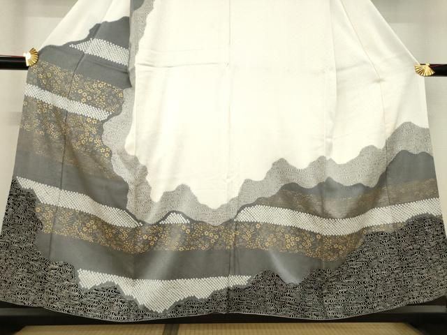 平和屋着物○訪問着 総絞り 枝梅 黒地 正絹 逸品 AABD0882ck 平和屋