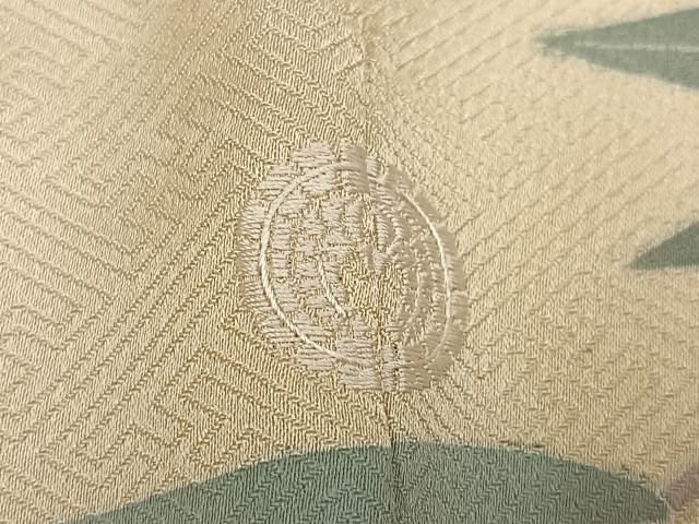 平和屋着物○訪問着 駒刺繍 絞り 草花文 金彩 正絹 逸品 AABD6036ph